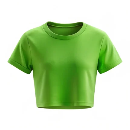 Custom Green Cropped T-Shirt